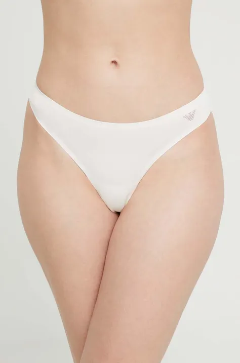 Emporio Armani Underwear figi kolor beżowy z koronki