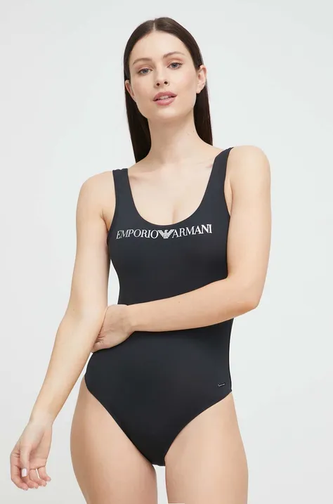 Emporio Armani Underwear jednoczęściowy strój kąpielowy kolor czarny lekko usztywniona miseczka