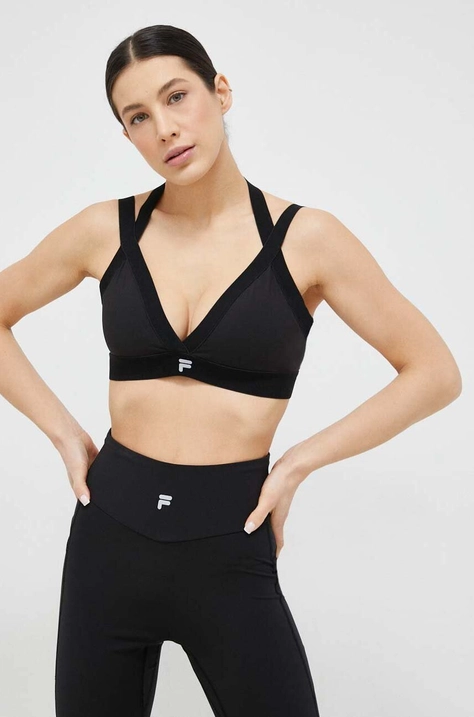 Fila sutien sport Revel culoarea negru, neted