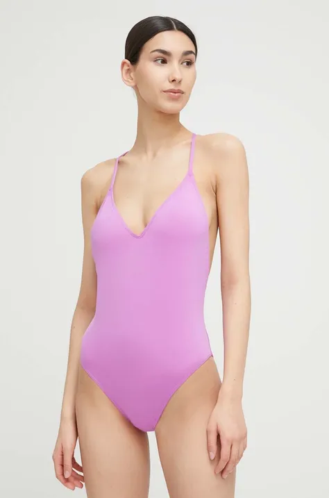 Billabong jednoczęściowy strój kąpielowy kolor fioletowy miękka miseczka