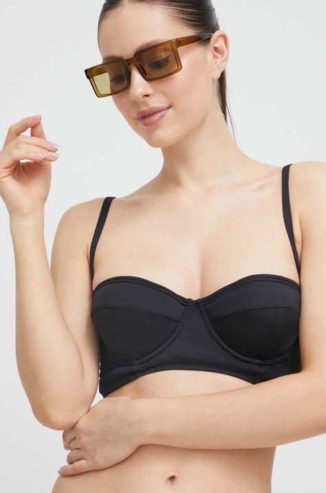 Kate Spade sutien de baie culoarea negru, cupa usor rigidizata