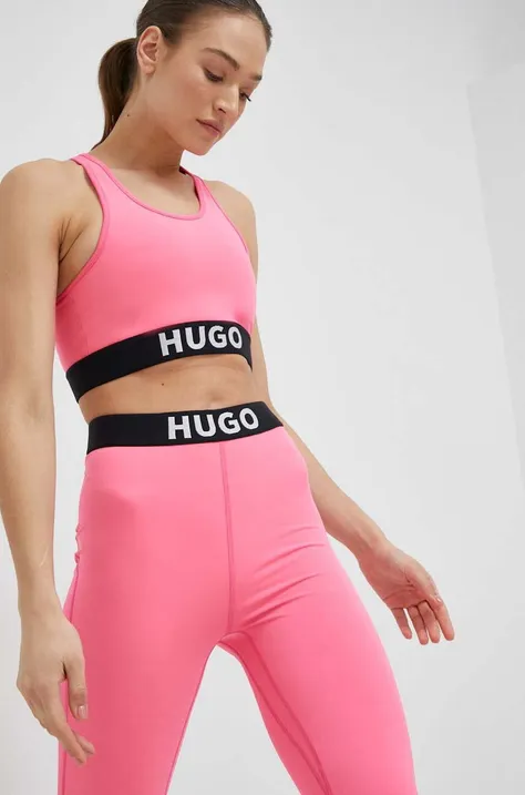 Sportski grudnjak HUGO boja: ružičasta, glatki model