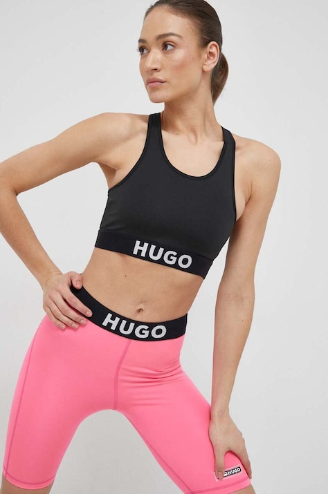 Αθλητικό σουτιέν HUGO χρώμα: μαύρο
