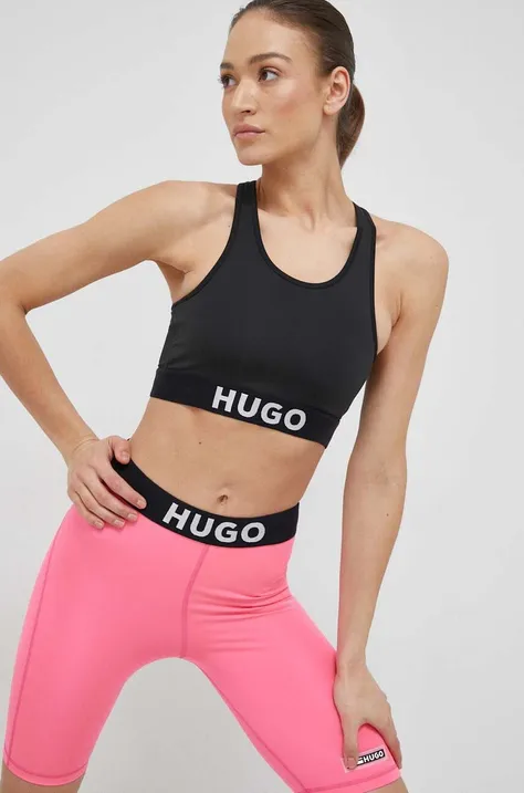 Sportski grudnjak HUGO boja: crna, glatki model