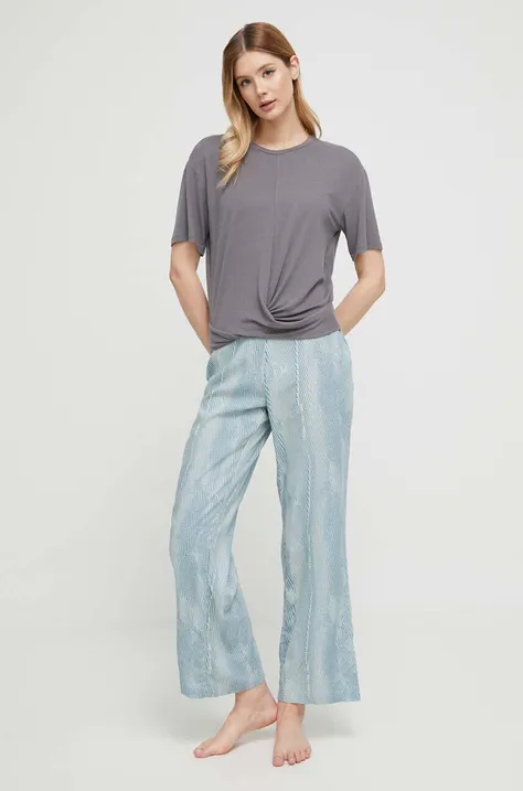 Горнище на пижама с къси ръкави United Colors of Benetton в сиво