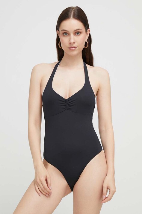 United Colors of Benetton costum de baie reversibil dintr-o bucată culoarea negru, cupa moale