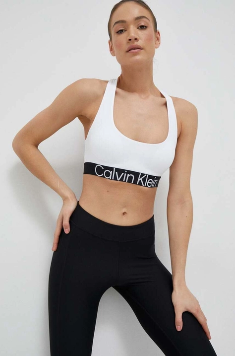 Sportovní podprsenka Calvin Klein Performance Effect bílá barva