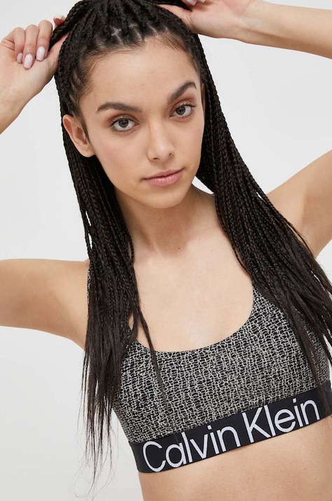 Спортен сутиен Calvin Klein Performance Effect в черно с десен