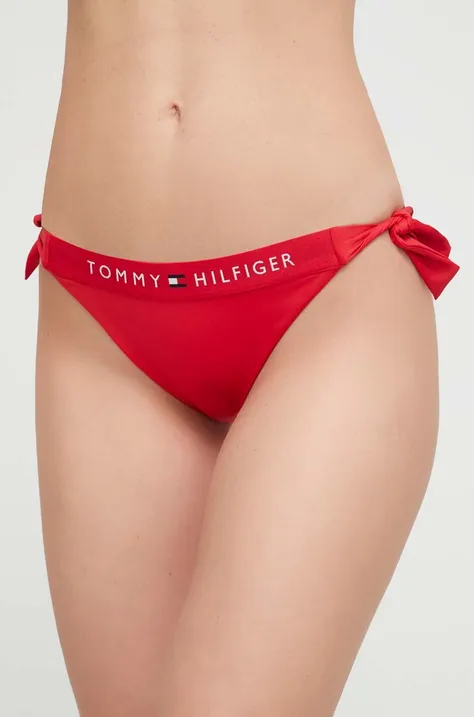 Plavkové nohavičky Tommy Hilfiger červená farba,UW0UW04497