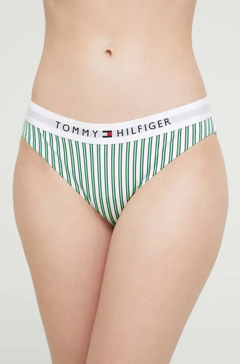 Tommy Hilfiger bikini alsó zöld, puha kosaras