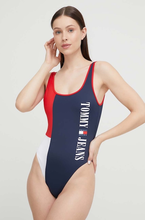Ολόσωμο μαγιό Tommy Jeans χρώμα: ναυτικό μπλε