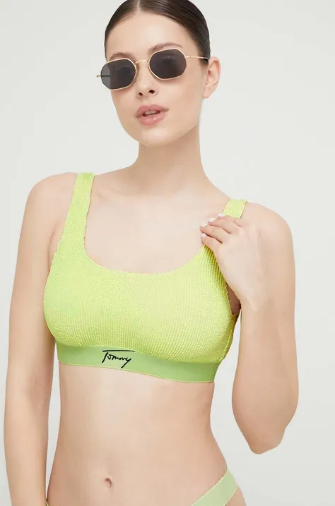 Bikini top Tommy Jeans χρώμα: πράσινο