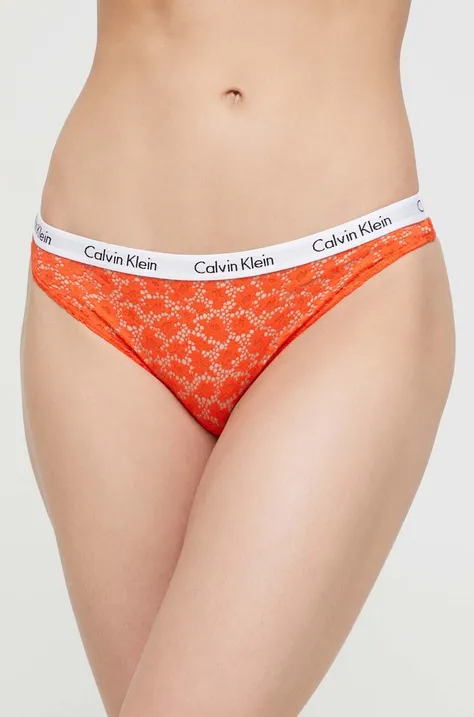 Calvin Klein Underwear brazyliany kolor pomarańczowy z koronki