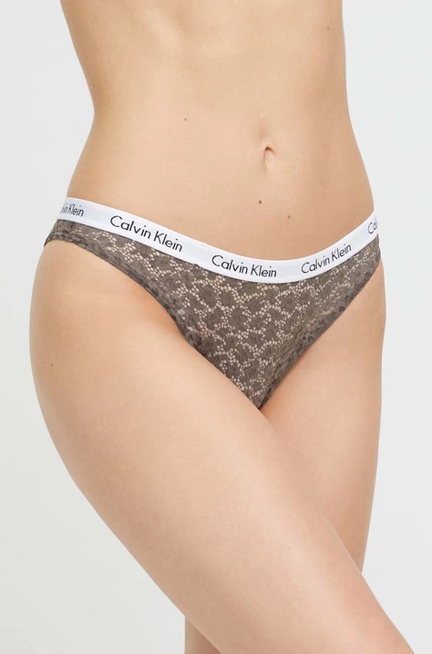 Calvin Klein Underwear brazyliany kolor zielony z koronki