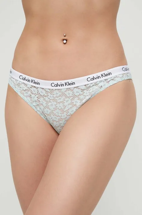 Calvin Klein Underwear figi kolor turkusowy z koronki