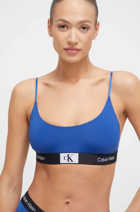 Calvin Klein Underwear sutien culoarea albastru marin, neted