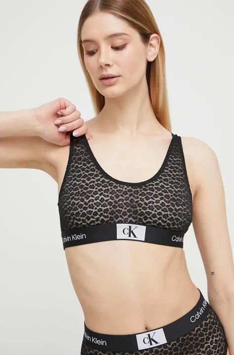 Бюстгальтер Calvin Klein Underwear колір чорний мереживо однотонний