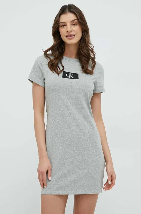 Noční košilka Calvin Klein Underwear dámská, šedá barva, 000QS6944E