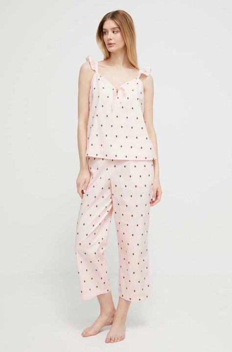 Kate Spade pijamale de bumbac culoarea roz, bumbac