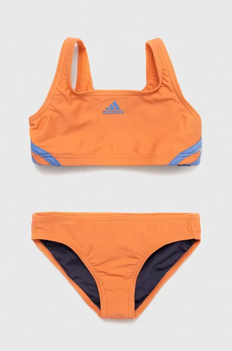 Dvojdielne detské plavky adidas Performance 3S BIKINI oranžová farba