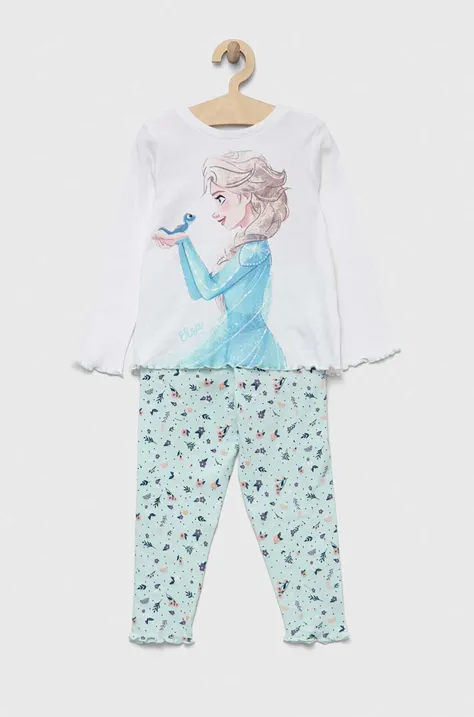 OVS piżama bawełniana dziecięca kolor niebieski z nadrukiem