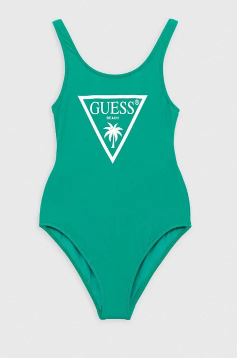 Dětské plavky Guess zelená barva