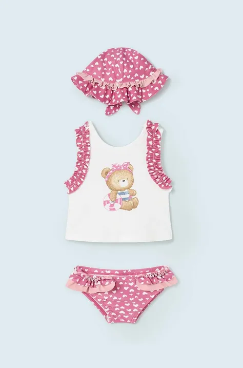 Mayoral Newborn dwuczęściowy strój kąpielowy niemowlęcy kolor fioletowy