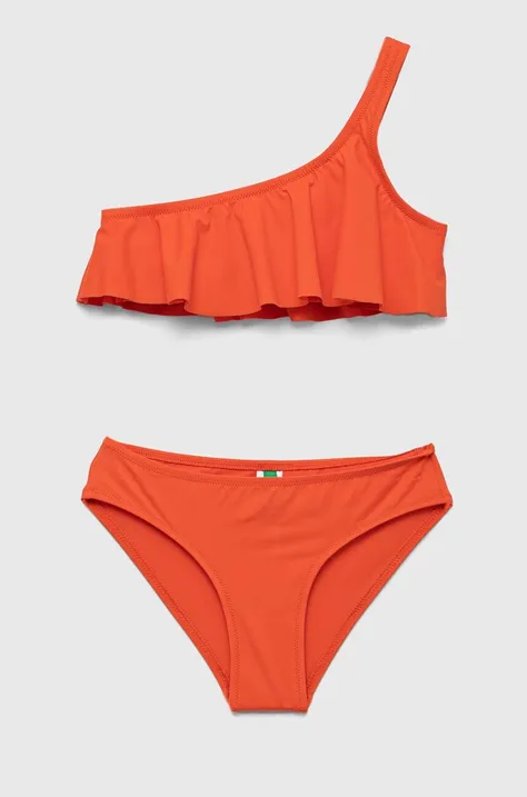 United Colors of Benetton jednoczęściowy strój kąpielowy dziecięcy kolor czerwony