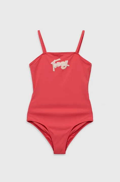 Jednodielne detské plavky Tommy Hilfiger ružová farba
