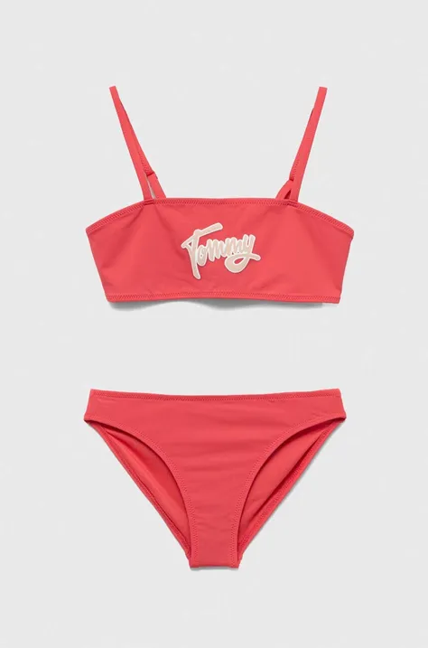 Dječji dvodijelni kupaći kostim Tommy Hilfiger boja: ružičasta