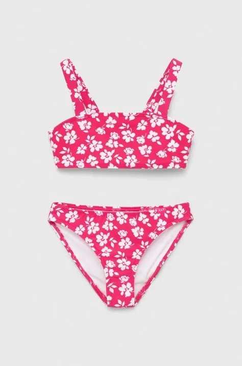 Dvoudílné dětské plavky Abercrombie & Fitch růžová barva