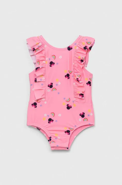 GAP jednoczęściowy strój kąpielowy dziecięcy x Disney kolor różowy