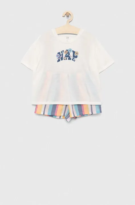 Detské pyžamo GAP biela farba, vzorovaná