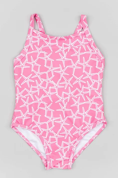 Детский цельный купальник zippy цвет розовый