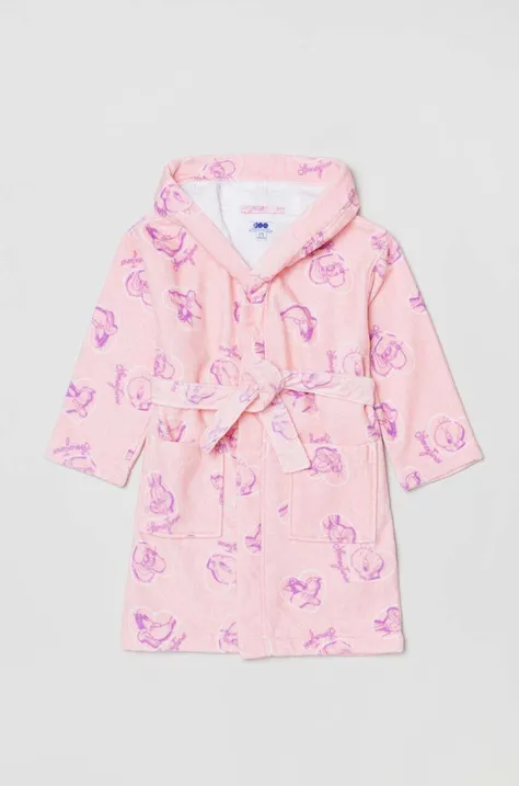 Дитячий бавовняний халат OVS колір рожевий