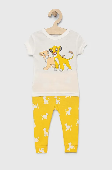 Παιδικές βαμβακερές πιτζάμες GAP χρώμα: κίτρινο