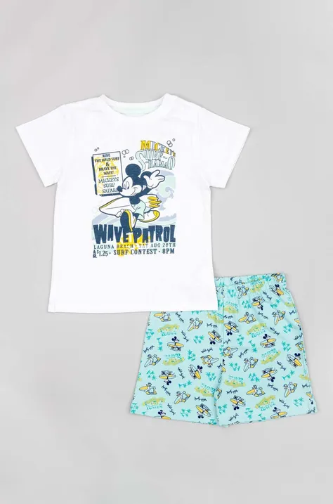 Otroška bombažna pižama zippy x Disney turkizna barva