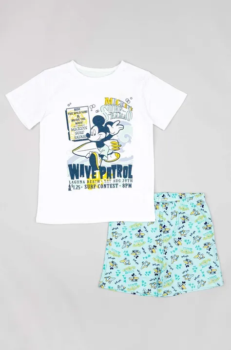 Παιδικές βαμβακερές πιτζάμες zippy χρώμα: τιρκουάζ