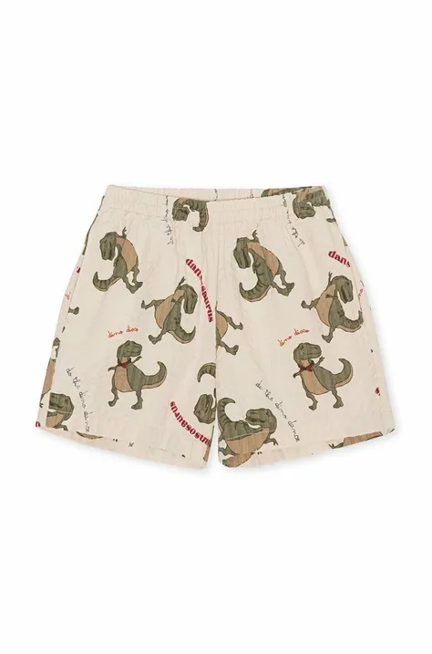 Dječje pidžama kratke hlače Konges Sløjd boja: bež, s uzorkom