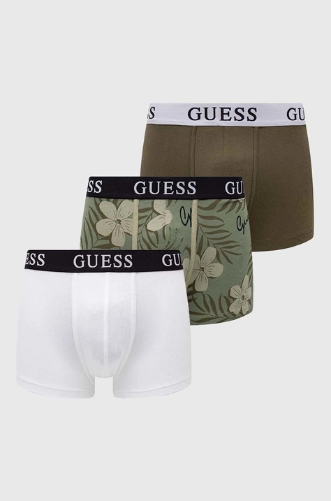 Boxerky Guess 3-pak pánske, zelená farba