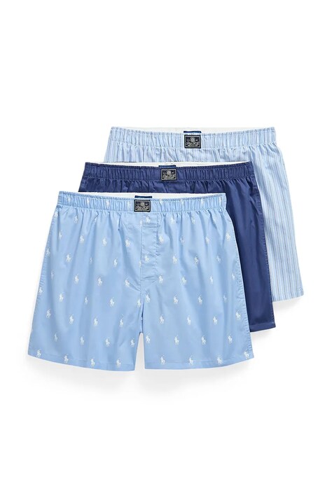 Polo Ralph Lauren Bokserki męskie bawełniane 3-pack niebieskie 714830273