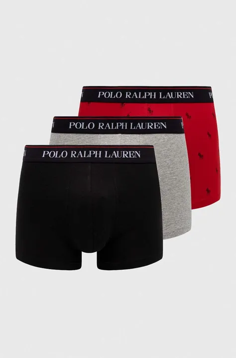Boxerky Polo Ralph Lauren 3-pack pánské, vínová barva