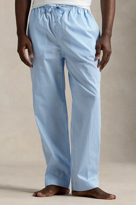 Polo Ralph Lauren spodnie piżamowe bawełniane kolor niebieski wzorzysta 714899509