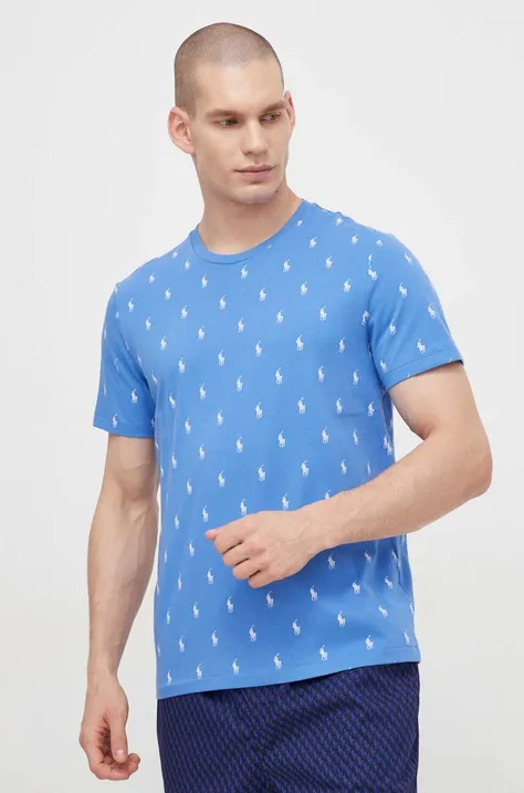 Polo Ralph Lauren t-shirt piżamowy bawełniany kolor niebieski wzorzysta