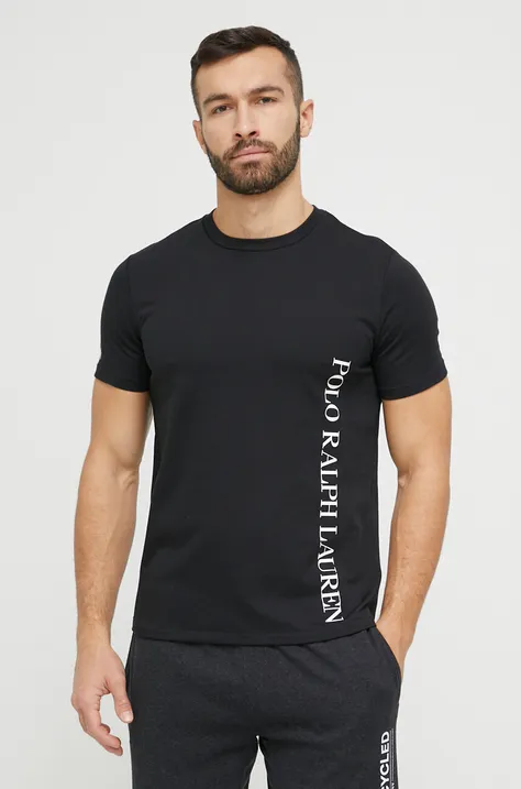 Μπλουζάκι πιτζάμας Polo Ralph Lauren χρώμα: μαύρο