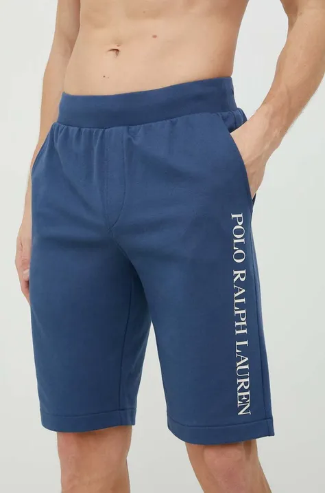 Polo Ralph Lauren rövid pizsama sötétkék, férfi, nyomott mintás