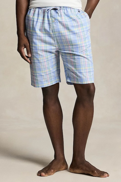 Bavlnené pyžamové šortky Polo Ralph Lauren modrá farba, vzorované, 714899636