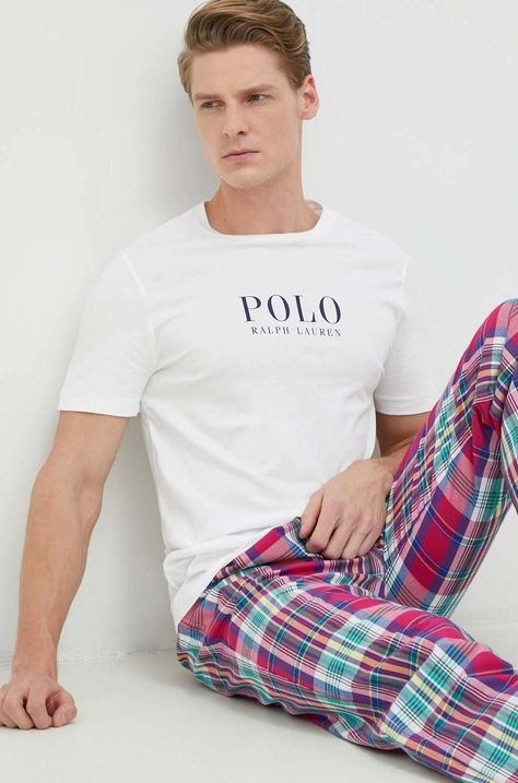 Памучна пижама Polo Ralph Lauren с десен