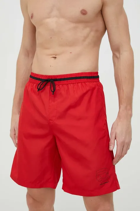 Kopalne kratke hlače Karl Lagerfeld rdeča barva