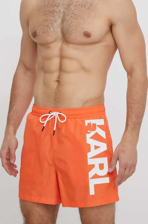 Купальні шорти Karl Lagerfeld колір помаранчевий